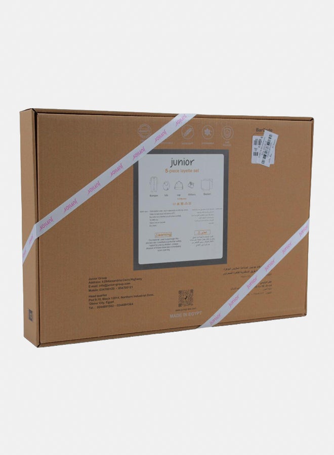 جونيور بوكس هدايا قطن بيبي بناتي – وردي بفراشات (٥ قطع) - Image 2