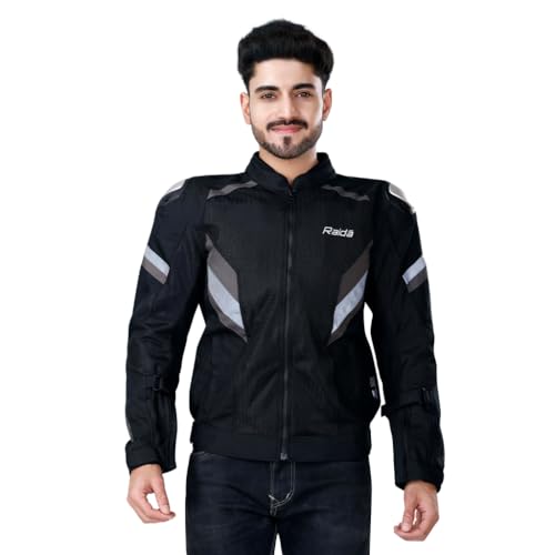 Raida Men Polyester Standard Length Frigate Motorcycle Jacket | CE Level 2 Armors | Titanium Shoulder Sliders | Thermal & Rain Liner Included (M, Black) - Image 1