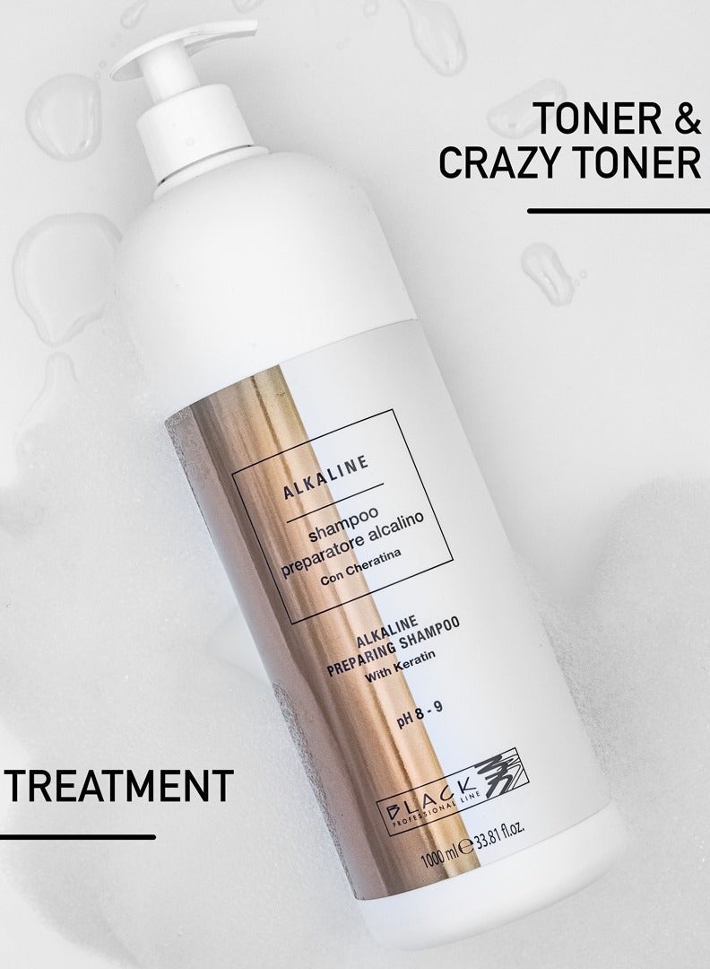BLACK PROFESSIONAL LINE Black Professional Alkaline Shampoo with Keratin pH 8-9 – Pre-Treatment Cleanser 1000ml - Image 4