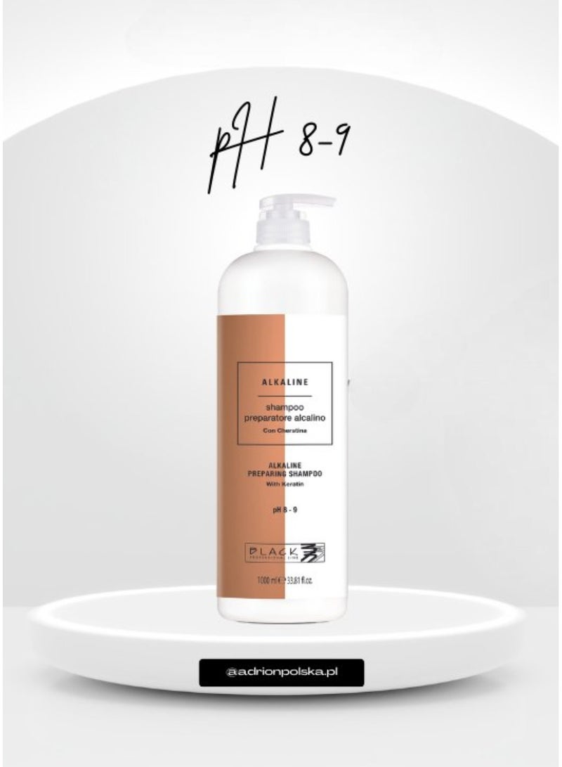 BLACK PROFESSIONAL LINE Black Professional Alkaline Shampoo with Keratin pH 8-9 – Pre-Treatment Cleanser 1000ml - Image 3