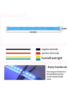 GT-Wheel 2 pieces of 60cm flexible car LED light bar, red and amber yellow daytime running light ,waterproof neon turn signal bulbs, continuous switch (Red→Amber yellow)  - Image 2