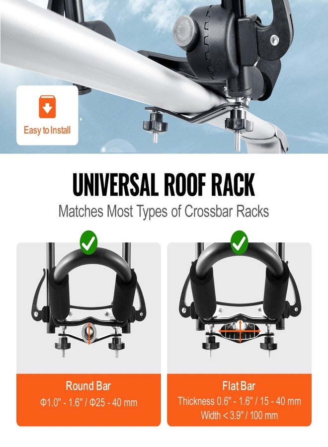 VEVOR Kayak Roof Rack 1 Pair J-Bar, Soft Roof Rack Quick Folding, Top Mount Tie Down, Carrier for Kayak, Surf Board, Canoe, SUP, Ski Board, Mount on Car, SUV, Truck, 1 Kayak - Image 4