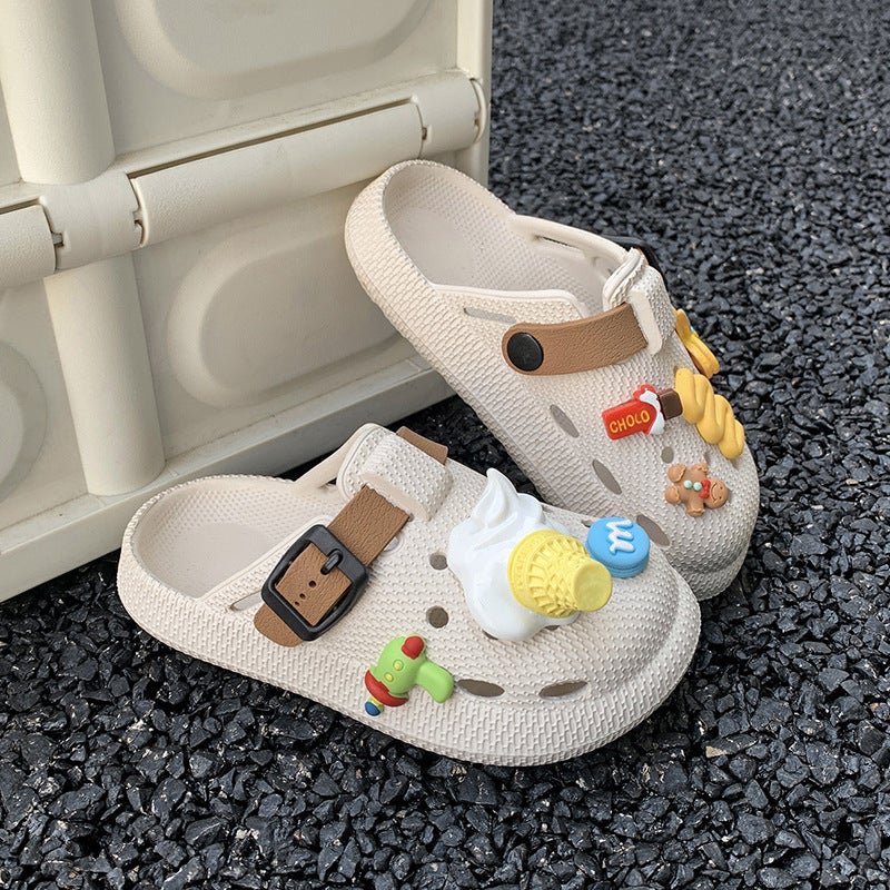 Fashionable Three-Dimensional Cartoon Ice Cream Children'S Birkenstock Slippers Breathable Soft-Soled Thick-Soled Outer Wear Clogs Summer Sandals - Image 3