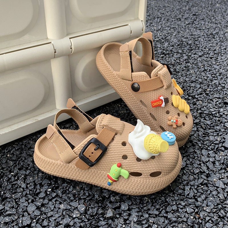 Fashionable Three-Dimensional Cartoon Ice Cream Children'S Birkenstock Slippers Breathable Soft-Soled Thick-Soled Outer Wear Clogs Summer Sandals - Image 1