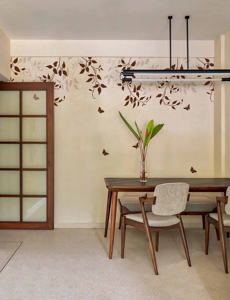 WallDesign Vine Leaves & Butterfly Reusable Wall Art Stencils for Bedroom, Kids Room, Living Room Wall Painting Decoration (Set of 3) - Image 4