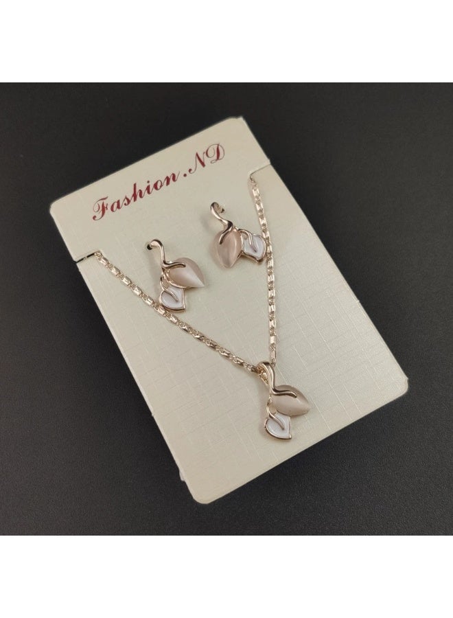 Goolsky Rose Gold Jewelry Set for Women â€“ Necklace & Earrings Duo | Elegant Gift Set for Weddings, Date Nights & Daily Glam - Image 5