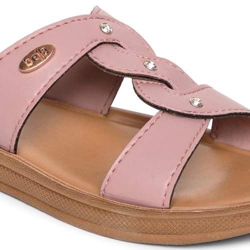 Bella by Labella Women Fashion Flat Slip On Pink Sandal | Durable | Stylish | Comfortable | Slip Resistant | Lightweight and Breathable | 5 UK - Image 5