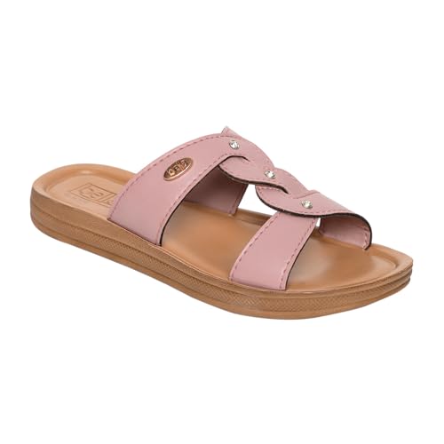 Bella by Labella Women Fashion Flat Slip On Pink Sandal | Durable | Stylish | Comfortable | Slip Resistant | Lightweight and Breathable | 5 UK - Image 1