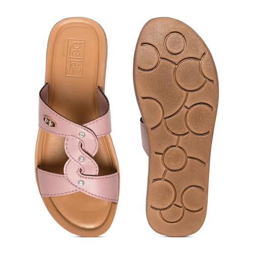 Bella by Labella Women Fashion Flat Slip On Pink Sandal | Durable | Stylish | Comfortable | Slip Resistant | Lightweight and Breathable | 5 UK - Image 4