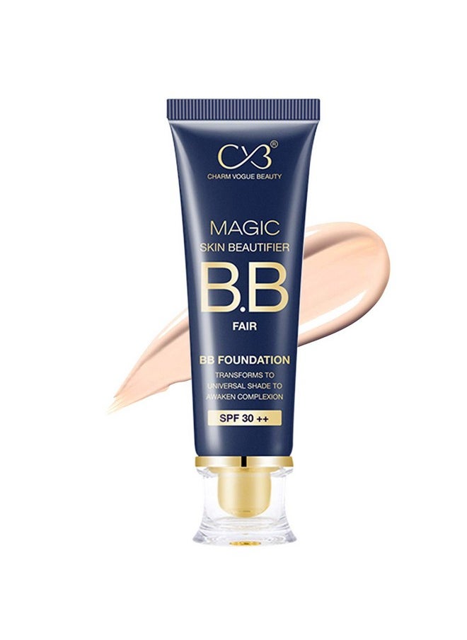 CVB - C65 Magic Skin Beautifier Bb Fair Cream For Complexion Enhancer, Bb Full Coverage Foundation For All Skin Type For Face Make-Up, Glossy, Skin Hydration With Spf 30 ++ (Shades 02, 50Ml) - Image 1