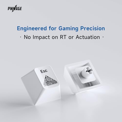 Pwnage Ceramic Keycaps - 60 65 75 100 Percent, Full Set Elegant Key caps, Custom 120 Keys Cherry Profile for 61/68/84/87/98/100 Cherry Gateron MX Hall Effect HE Mechanical Keyboards, White - Image 5