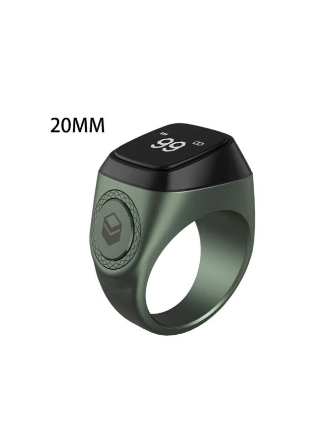 Digital Counter Tasbeeh SMART Zikr Ring 20mm Green - Image 1