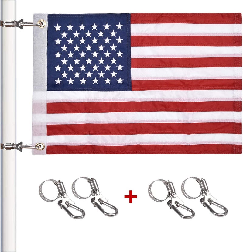FLAGMESAGE Universal Boat Flag Marine with 4 Boat Flag Pole Kits USA Flag with 50 Embroidered Stars American Boat Flag - Image 1