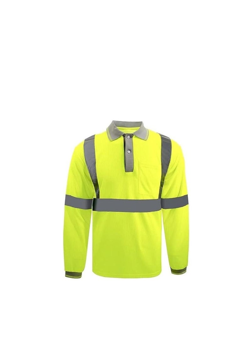 ABBASALI Safety Long Sleeve T-Shirt Reflective Bright Construction Workwear for Men  - Image 1