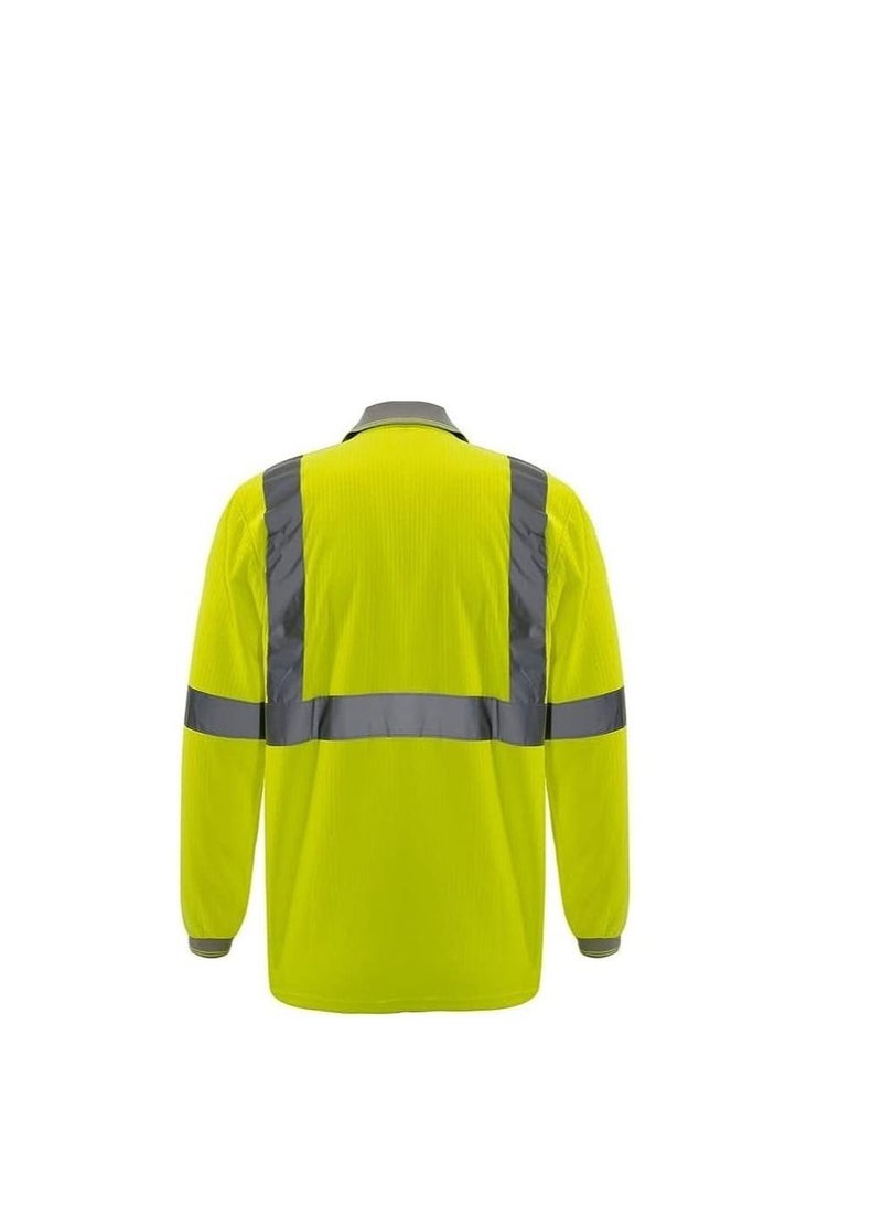 ABBASALI Safety Long Sleeve T-Shirt Reflective Bright Construction Workwear for Men  - Image 2