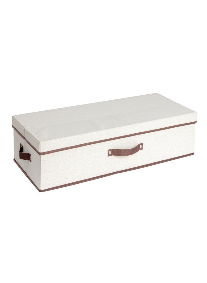 Household Essentials Gift Wrap Organizer with Lid, Natural and Brown - Image 1