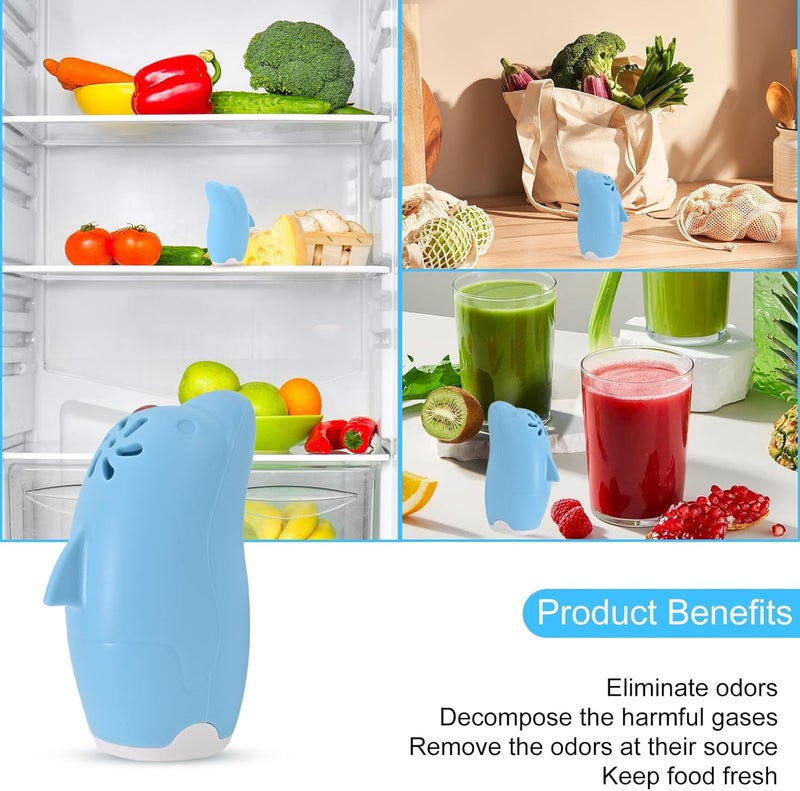 Asltw Dolphin Refrigerator Deodorizer, Refrigerator Odor Eliminator, Fridge Air Freshener, Multi-purpose Odor Eliminator for Home, Cute Gifts, Kitchen Gadgets Cute Kitchen Accessories (Blue) - Image 3