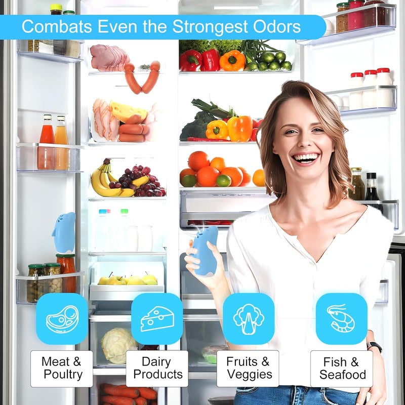 Asltw Dolphin Refrigerator Deodorizer, Refrigerator Odor Eliminator, Fridge Air Freshener, Multi-purpose Odor Eliminator for Home, Cute Gifts, Kitchen Gadgets Cute Kitchen Accessories (Blue) - Image 5