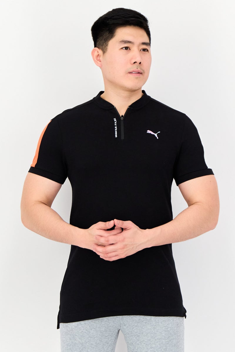 PUMA قميص بولو رياضي للرجال بأكمام قصيرة، خارجي، أسود - Image 1