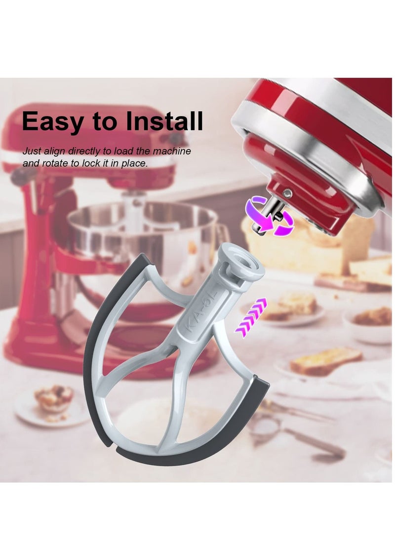 KASTWAVE 5 Quart Flex Edge Beater for Kitchen Aid Bowl-Lift Stand Mixer, Kitchenaid Mixer Attachment, Kitchen Mixer Accessory Replacement, Beater With Silicone Edges  - Image 4