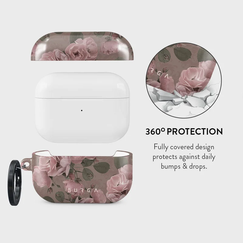 بورجا جراب حماية بورجا آيربودز برو  أناقة كلاسيكية لآبل آيربودز، غطاء بشحن  مرئي، مقاوم للخدش والصدمات