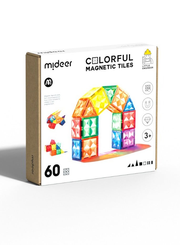 MiDeer Colourful Magnetic Tiles - 60 pcs - Image 1