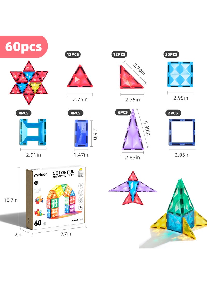 MiDeer Colourful Magnetic Tiles - 60 pcs - Image 5