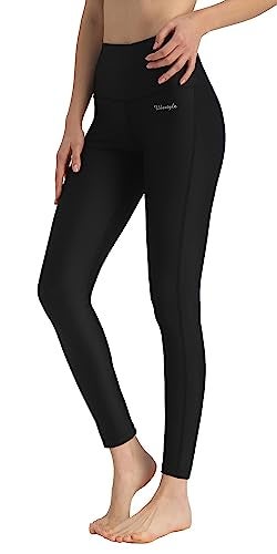 Ubestyle UPF 50+ High Waist Women's Swim Pants Swim Leggings Swimming Tights Rash Guard Pants Sun Protective (UBT-3001BLACKS) - Image 1