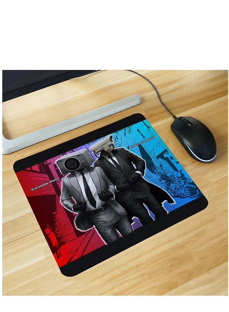 Skibidi Toilet Man Gaming Mouse Pad With Stitched Edges Extended Mousepad Superior Micro-Weave Cloth Non Slip Base Water Resist Keyboard Pad Desk Mat For Gamer Office Home（30X25X0.3Cm）