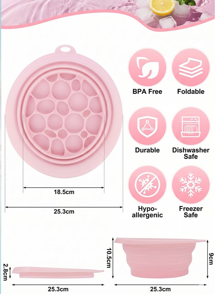 meayul Silicone Ice Face Bowl, Face Bowl for Ice, Foldable Ice Bath Facebowl with Built-In Icetray, Collapsible Quick Cooling Facial Washing Basin for Portable Cold Therapy Skincare Tool for Puffiness Relief, Tighten Pores & Refresh Skin, Reusable Dunking Basin for Home, Travel - Image 2