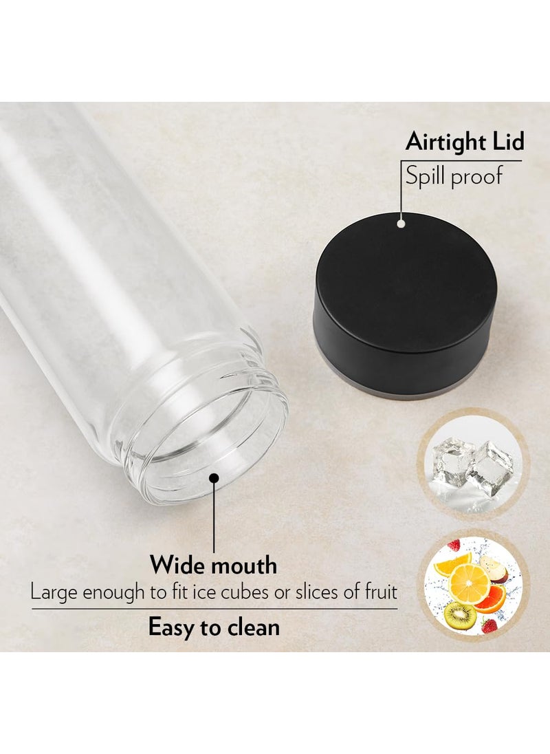 BOROSIL Borosil Neo Glass Water Bottle with Black Stainless Steel Lid  550ml Borosilicate Glass Extreme Temperature Resistant For Hot  Cold  Bottle for Water Milk Lassi Juice  Transparent 4 pc Set  - Image 3