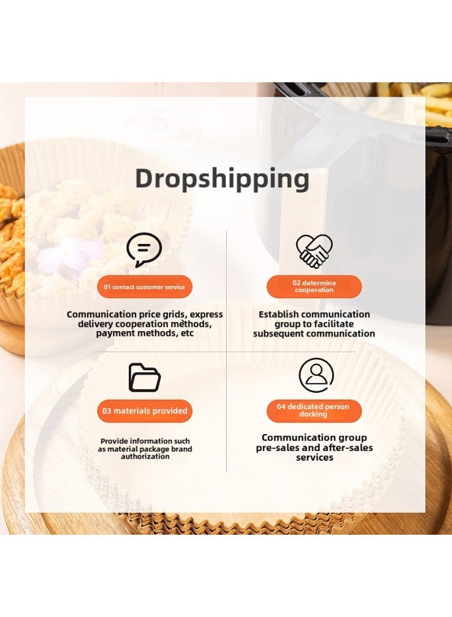 23CM Large Air Fryer Special Paper Baking Tray Oil-absorbing Paper Pad Paper Household Food Silicone Oil Paper Baking Thickened-Size:40g OPP 23cm*4.5cm 50  - Image 3