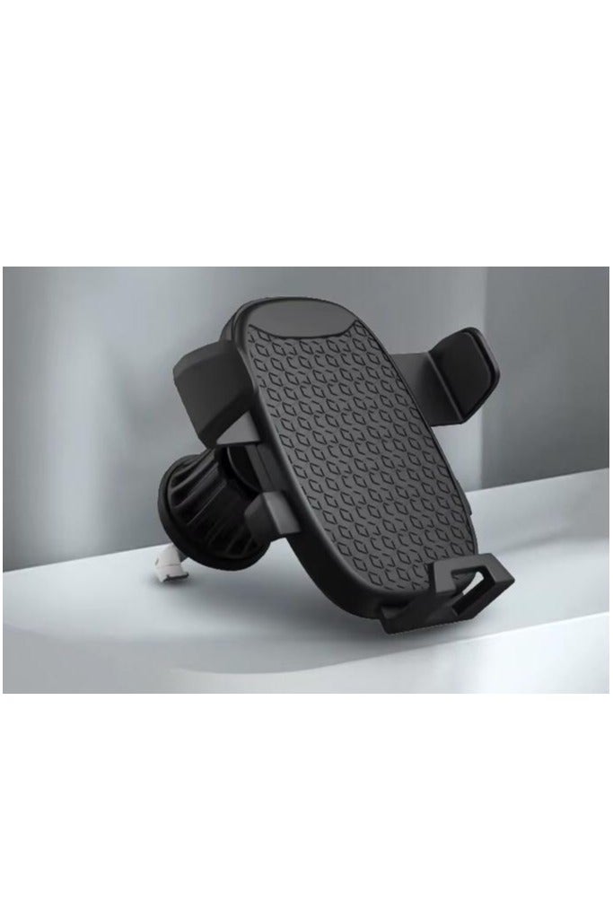 Universal Car Phone Holder, Car Mount, 360° Adjustable for Air Vent, One-Button Release, Metal Hook , Hands Free – Black - Image 1