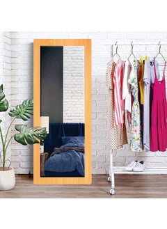 Creative Arts n Frames Creative Arts n Frames 15x40 inch Long Fiber Wood Rectangular Wall Hanging Wall Mount HD Mirror Home Decor Items 15x40 Bavarian Beech 