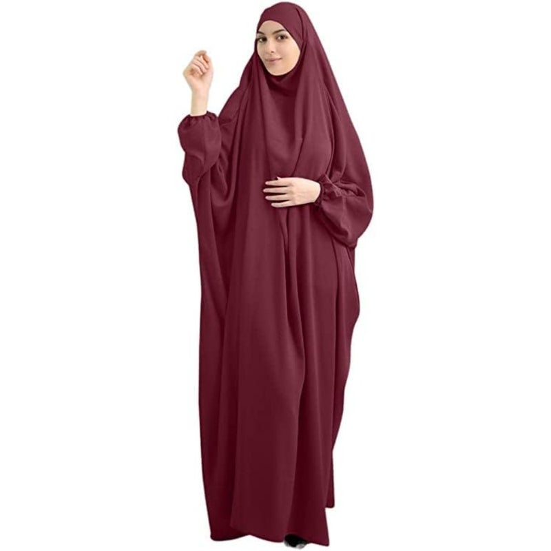 Muslim Plain Women's Loose One-Piece Prayer Dress Full Cover Hooded Islamic Abaya Kaftan with Hijab Conservative Clothing Prayer Dress Ramadan for Ethnic, Evening, Party - Image 2