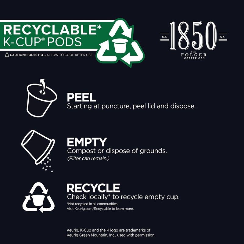 Folgers 1850 Black Gold Dark Roast Coffee, 60 Keurig K-Cup Pods - Image 5