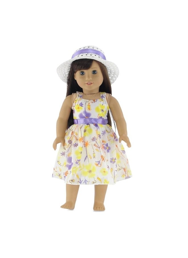 Emily Rose Emily Rose 18 Inch Doll Clothes Gorgeous Floral Spring Summer 18-in Chifon Doll Dress Outfit Gift Set Toy for Kids Girls - Includes White Doll Hat 18-in Doll Accessory | Fits Most 18" Dolls  - Image 1
