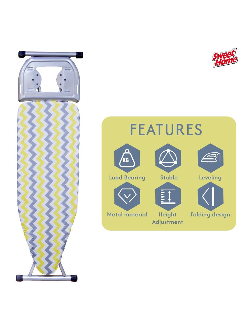 Sweet Home Ironing Board with Adjustable Height Mechanism Heat Resistant Foldable Ironing Board Cotton Cover Freestanding Heavy-Duty Non Slip Legs for Home, Laundry Room or Dormitory Use  - Image 3