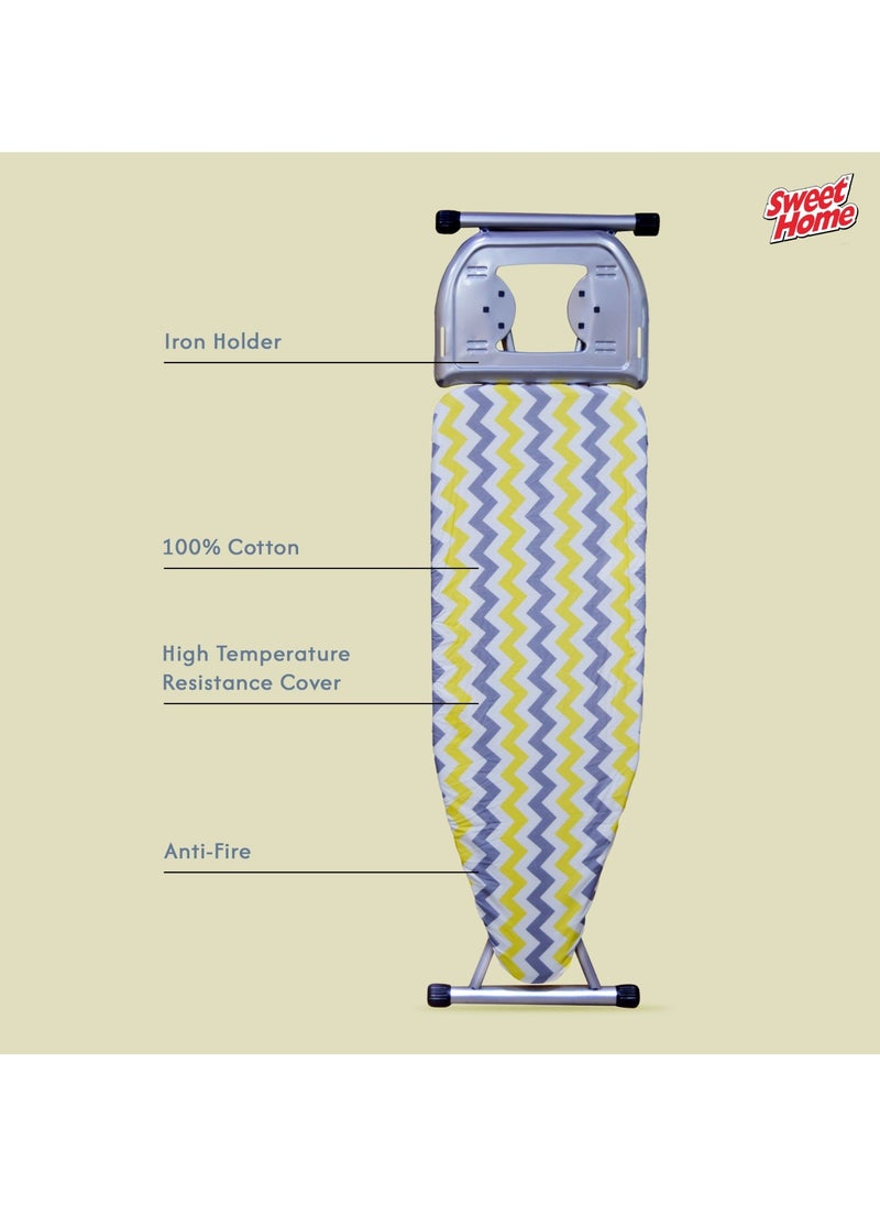 Sweet Home Ironing Board with Adjustable Height Mechanism Heat Resistant Foldable Ironing Board Cotton Cover Freestanding Heavy-Duty Non Slip Legs for Home, Laundry Room or Dormitory Use  - Image 4