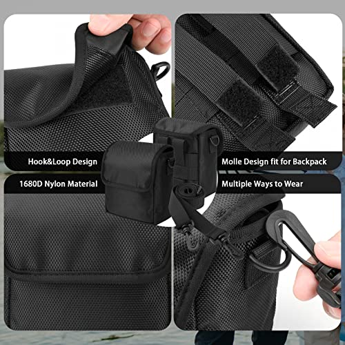 Xxerciz Binoculars Case Portable Binocular Carry Case with Shoulder Strap, Protective Molle Bag 1680D Oxford Pouch for Occer, POLDR and Hontry Binoculars Accessory - Image 3