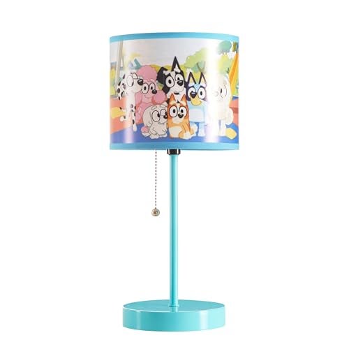 Idea Nuova Bluey Table Lamp for Kids,Stick Lamp with Printed Shade & Pull Chain,Bedroom or Nursery Nightstand Lighting,Official Bluey Merchandise - Image 1