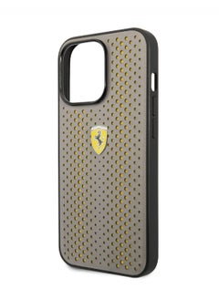 Ferrari Ferrari PU Leather Perforated Case With Nylon Base & Yellow Shield Logo For iPhone 14 Plus - Yellow [ FEHCP14MRHOY ]  - Image 3