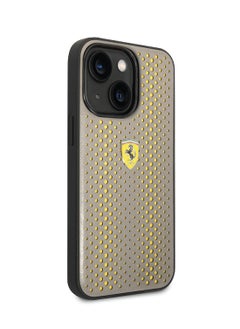 Ferrari Ferrari PU Leather Perforated Case With Nylon Base & Yellow Shield Logo For iPhone 14 Plus - Yellow [ FEHCP14MRHOY ]  - Image 4