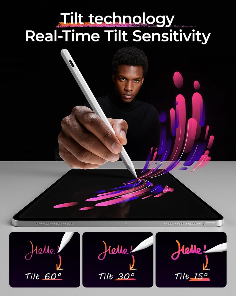 JAMJAKE قلم آيباد رقم 1 الأكثر مبيعًا في الولايات المتحدة - قلم لمسية لجهاز آيباد 11 و10 الجيل - شحن أسرع بـ 10 دقائق متوافق مع (2018-2025) آبل آيباد 6-11 الجيل، آيباد إير 3/4/5/M2/M3، آيباد ميني 5/6، آيباد برو 11"/12.9"/M4، أبيض - Image 5