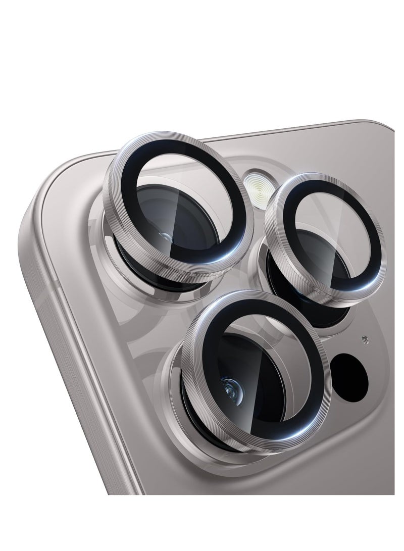 Phone 16 Pro and iPhone 16 Pro Max Camera Glass Lens Protective Ring Set - Desert Titanium  - Image 1