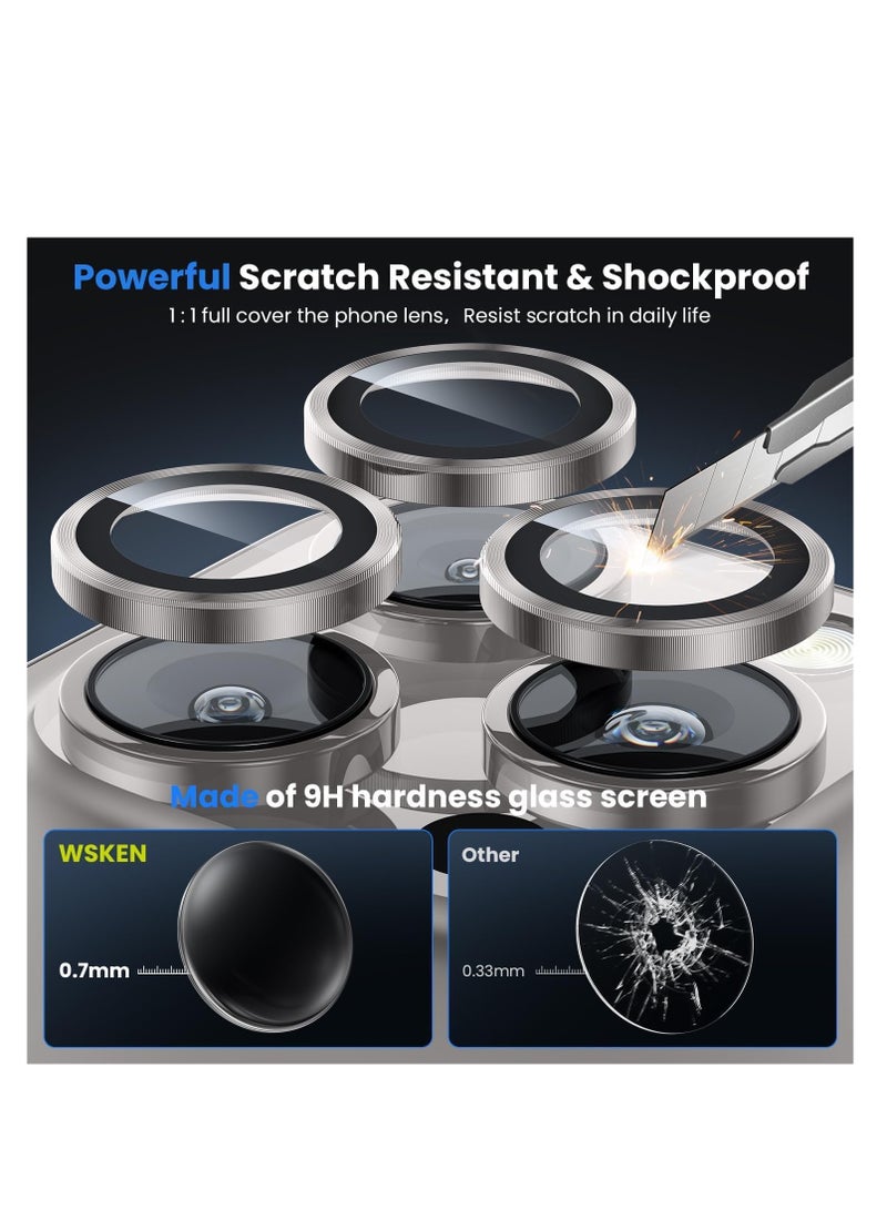 Phone 16 Pro and iPhone 16 Pro Max Camera Glass Lens Protective Ring Set - Desert Titanium  - Image 3