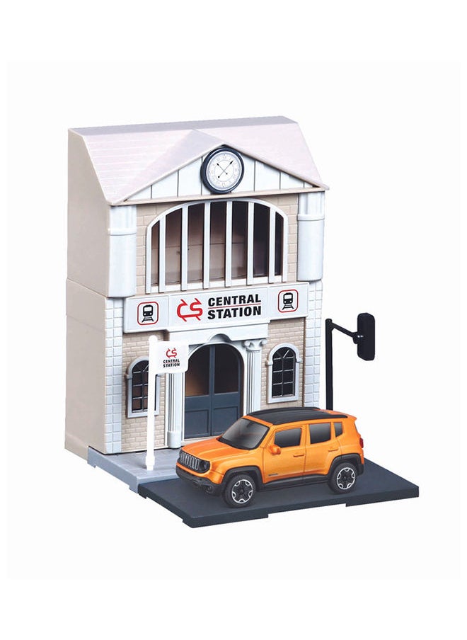 Bburago 1:43 Street Fire Bburago City Train Station Incl. 1 Car Assorted Style May Vary  - Image 1