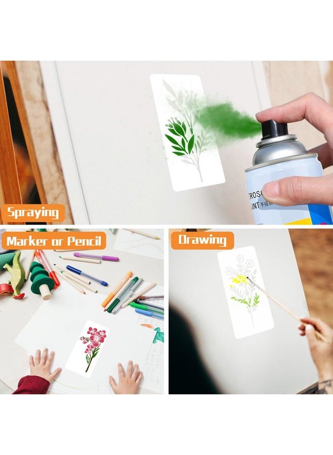 Felixcraft Flower Stencils for Painting, 18PCS 6x3 Inch Stencils for Crafts Reusable, Floral Stencils for Painting on Wood Wall Canvas, Drawing Templates for DIY Projects & Home Decor - Image 5
