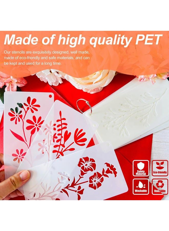 Felixcraft Flower Stencils for Painting, 18PCS 6x3 Inch Stencils for Crafts Reusable, Floral Stencils for Painting on Wood Wall Canvas, Drawing Templates for DIY Projects & Home Decor - Image 2