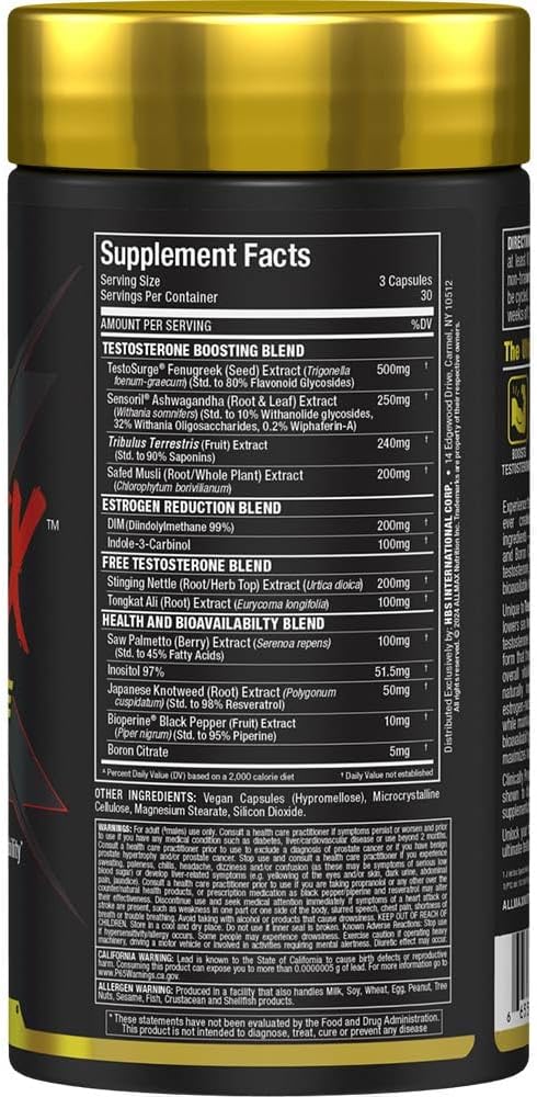 AllMax Nutrition مكمل TESTOFX Xtreme لزيادة هرمون التستوستيرون للرجال من ALLMAX Nutrition مع تريبولوس تيرستريس وأشواغاندا وتونكات علي يدعم قوة العضلات والطاقة والتحكم في الاستروجين 90 كبسولة 30 يومًا - Image 2